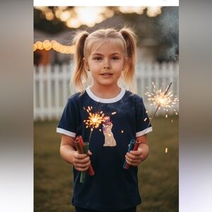 NWT - Janie and Jack Embroidered Americana Dog T- Shirt